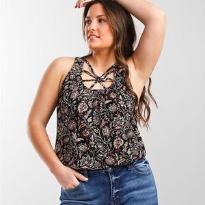 Daytrip floral cut out tank top size M